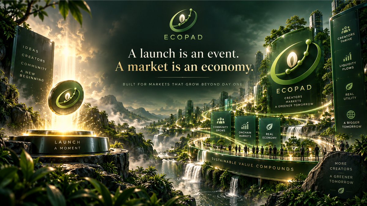 ecopadfun's tweet photo. A token launch lasts a few minutes ⏱️

A market can live for years 📅

That difference matters 📊

ECOPAD is being built around what happens after the launch: permanent liquidity, active trading, creator incentives, holder rewards and more ways for communities to build around their market over time 🏗️

We are not interested in creating another place where tokens simply appear 🚫

We want ECOPAD to become infrastructure where markets can actually develop, attract liquidity and keep growing 📈

A launch is an event
A market is an economy 💰

More pairs, integrations and partnerships are on the way 🌱