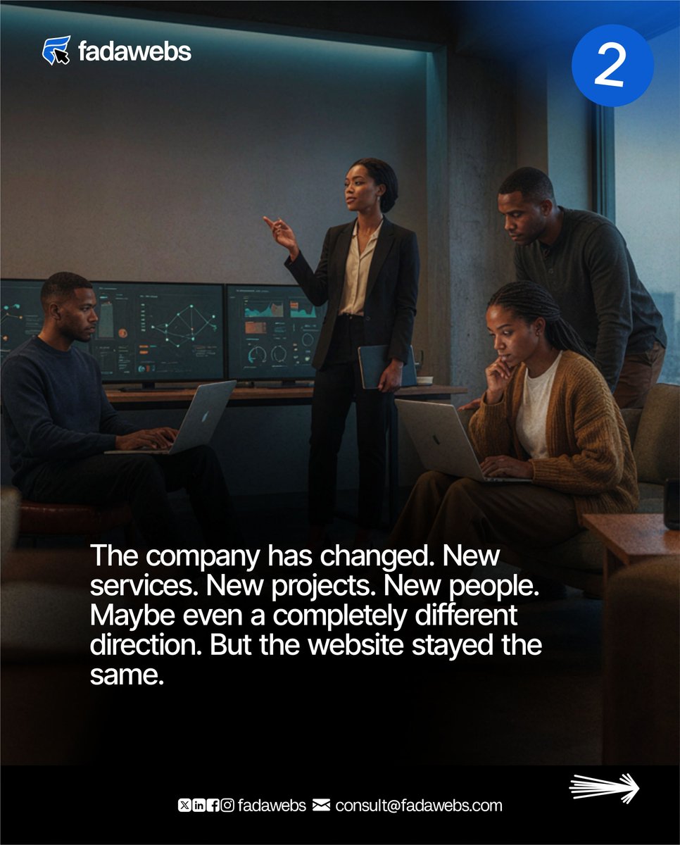 fadawebs's tweet photo. Your business has evolved. Your website should too.

If your services, team, or direction have changed but your website still tells the old story, you may be introducing potential customers to a business that no longer exists.
#businesspassion #founder #money #success https://t.co/5S46YYGFMN