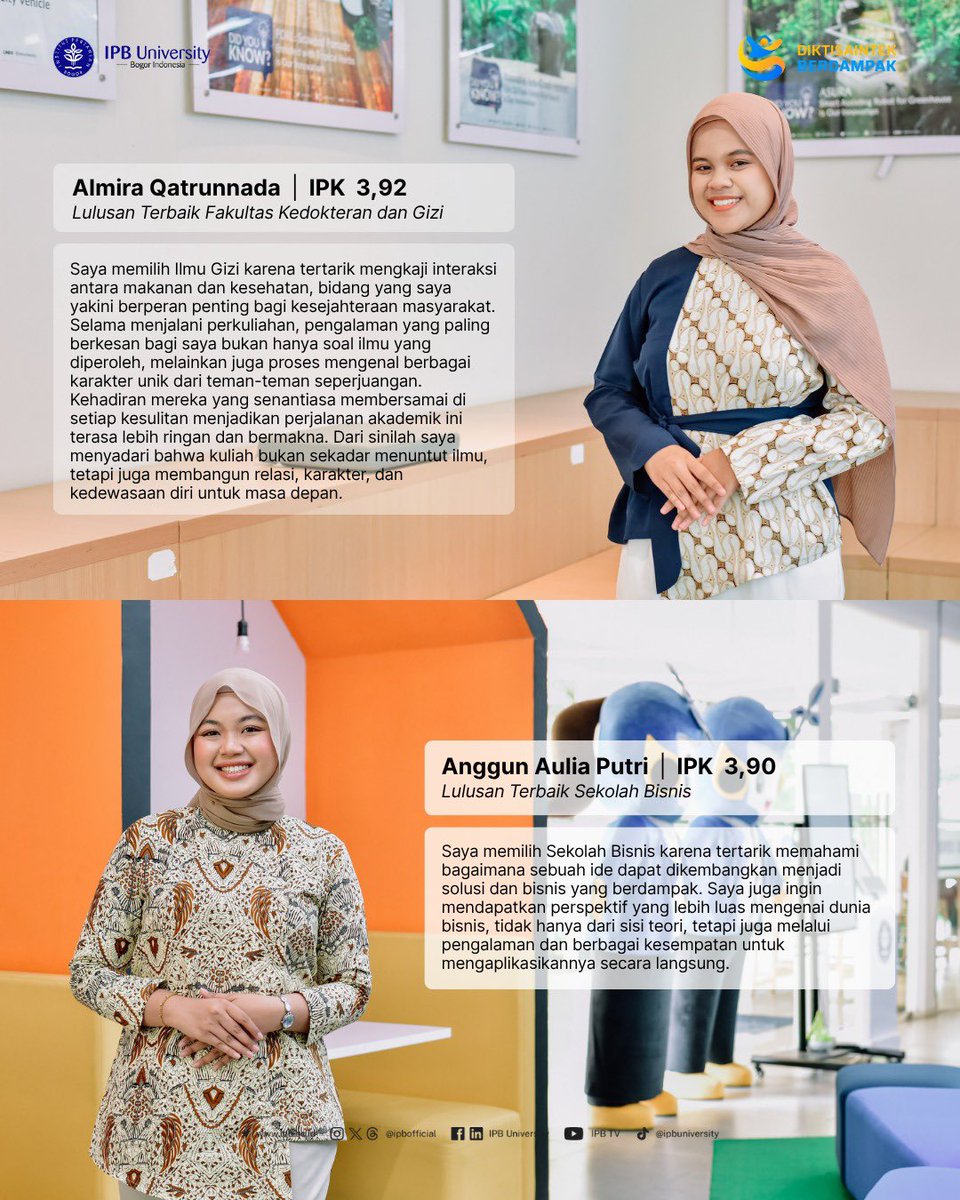 ipbofficial's tweet photo. Kami ucapkan selamat kepada para Lulusan Terbaik Tahap II Tahun Akademik 2026/2027!

Kamu berhak rayakan momen spesial ini!

#IPBUniversity
#IPBNesian https://t.co/sk2ejtRtot