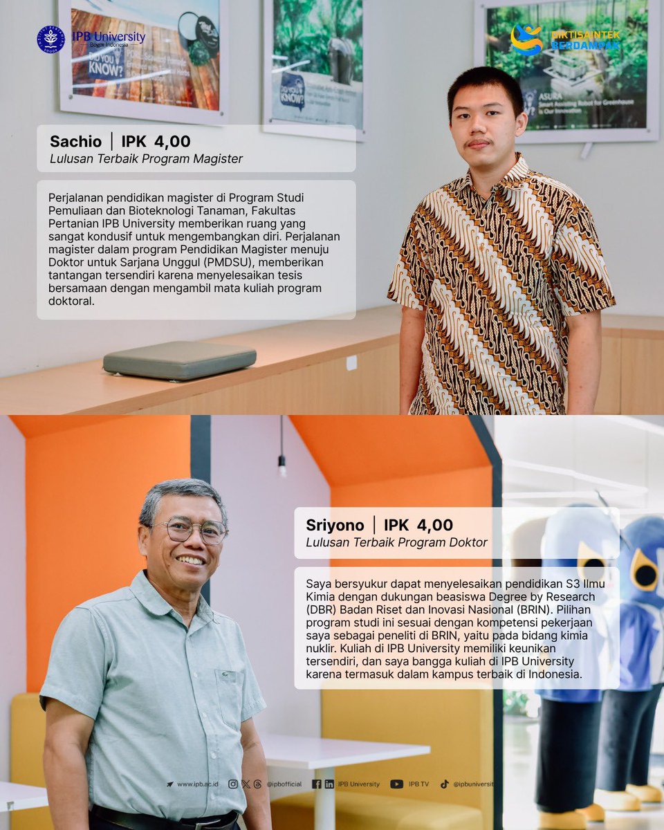 ipbofficial's tweet photo. Kami ucapkan selamat kepada para Lulusan Terbaik Tahap II Tahun Akademik 2026/2027!

Kamu berhak rayakan momen spesial ini!

#IPBUniversity
#IPBNesian https://t.co/sk2ejtRtot