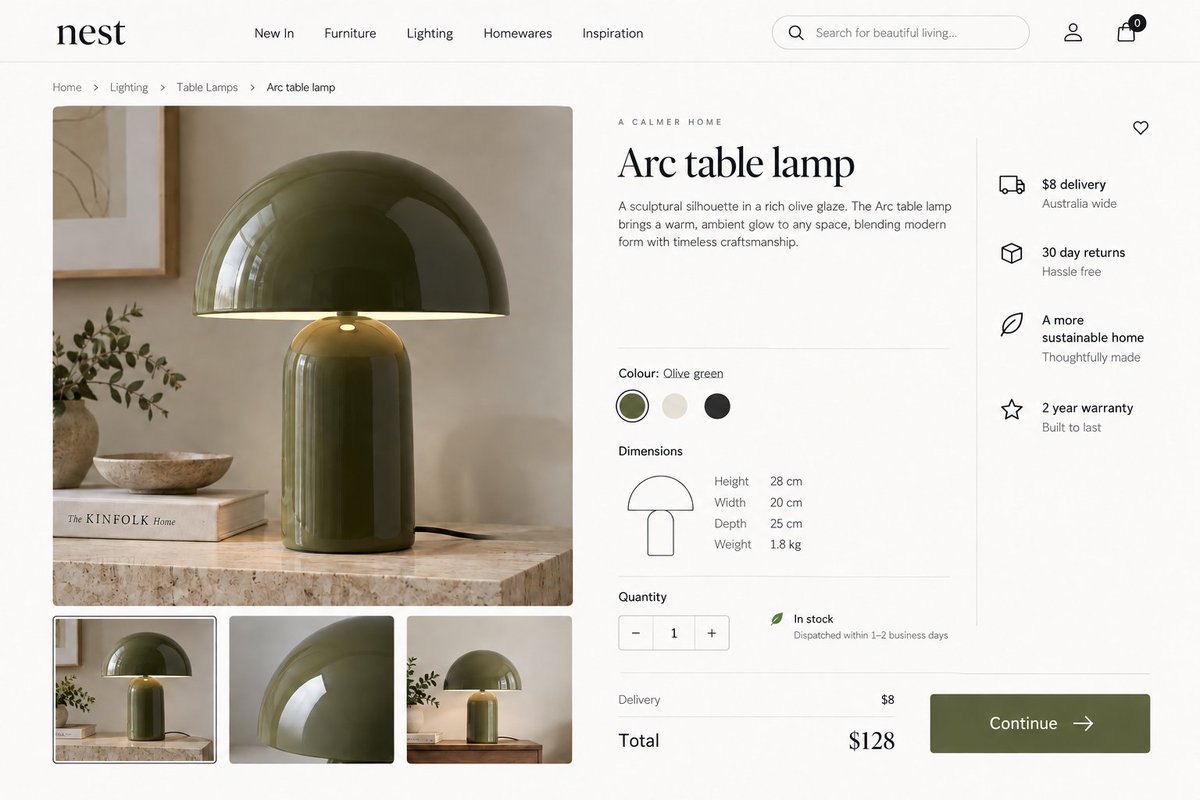 jayden_reuben's tweet photo. Using AI for UI design... 'make it better' keeps getting me stuff I don't want.

For this checkout concept: show the full price without scrolling, put Continue beside it, keep the rest as it is.

Then check it on mobile too. Easy to miss when the desktop looks good. https://t.co/HcPpMVMmww
