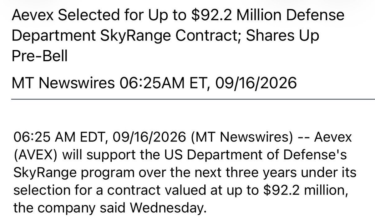 DaranBrown's tweet photo. Just another $AVEX contract. 

Seems like they announce a win every week. https://t.co/a1ddQGKuYE