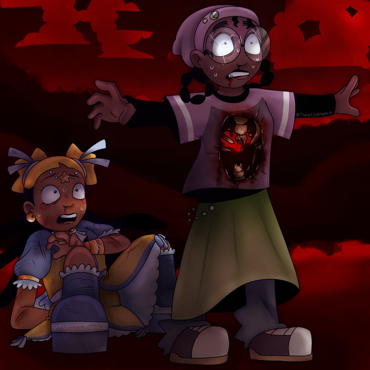 Twist3dNeks's tweet photo. "Don't hurt my friend!" Gone wrong
#idwbamg #ziraika #fanart #sorry https://t.co/zRWHLnlm5V
