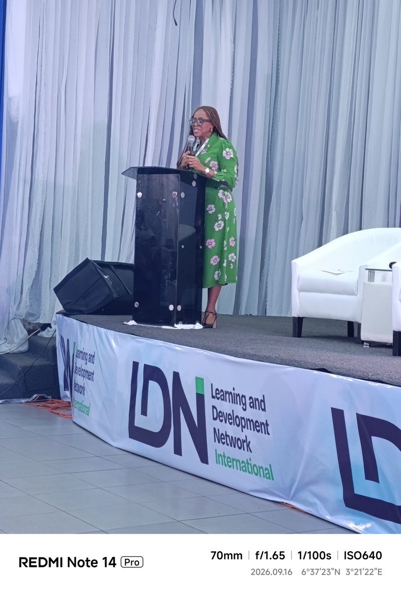 ldni_nigeria's tweet photo. Uzoamaka Oshogwe- CEO Transcorp Hotels. With AI our journey has became more assured of our need to be abreast of what our guests needs are and will be.
#CTD2026
#Humancenteredlearning.
#Hospitality
#TrancorpHotelsNigeria https://t.co/kTidwPtRGv