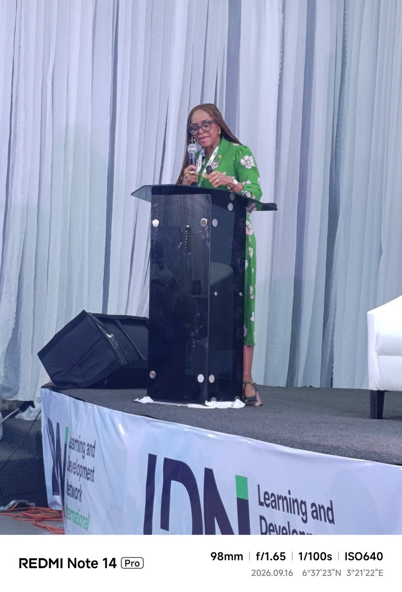 ldni_nigeria's tweet photo. Uzoamaka Oshogwe- CEO Transcorp Hotels. With AI our journey has became more assured of our need to be abreast of what our guests needs are and will be.
#CTD2026
#Humancenteredlearning.
#Hospitality
#TrancorpHotelsNigeria https://t.co/kTidwPtRGv