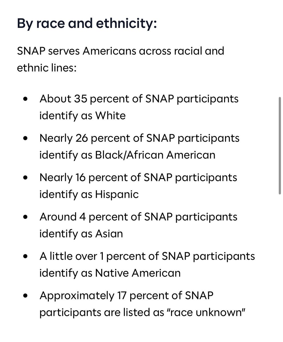 DreamingGroyper's tweet photo. @tharkinehru @GregBriggvmmk @nw_wolfrunner Do you know what fractions are? Whites are roughly 60% of the population, but only take 35% of the SNAP benefits… If you were smart, you would be able to tell that whites are underrepresented. Whereas blacks are 15% but take 26% of SNAP benefits. https://t.co/FlAGzibmqj