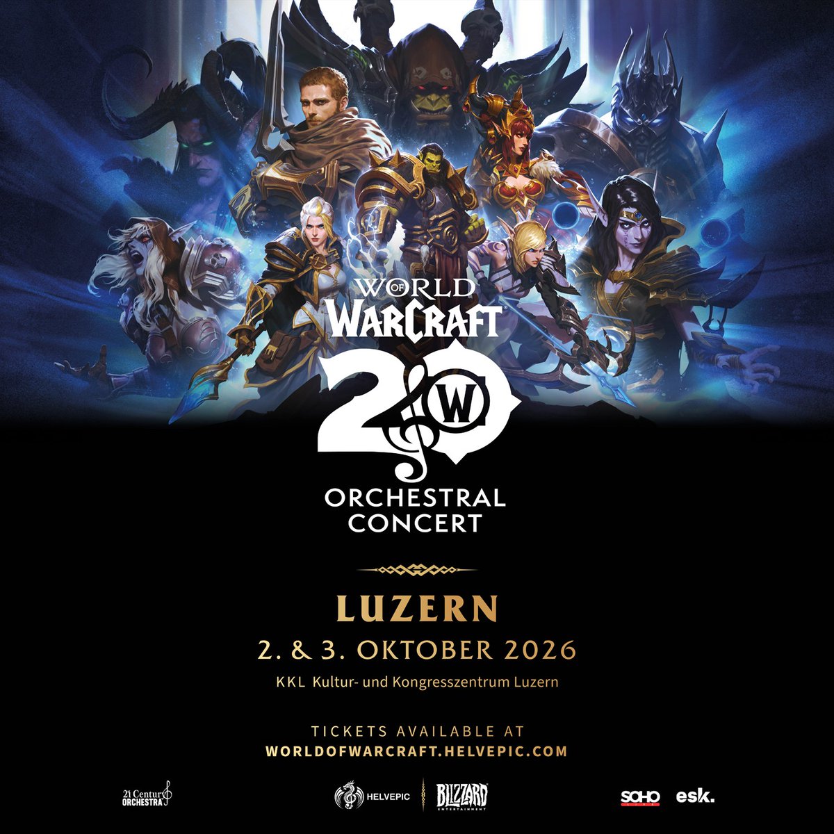 SimmerUME's tweet photo. 🎻 The 21st Century Orchestra &amp; Chorus perform 20 years of WoW music live at the KKL Luzern, 2 &amp; 3 October 2026 — full orchestra, choir and in-game visuals.

Programme &amp; tickets 👉 https://t.co/dL7rmeIkwV https://t.co/aGbiraotoH