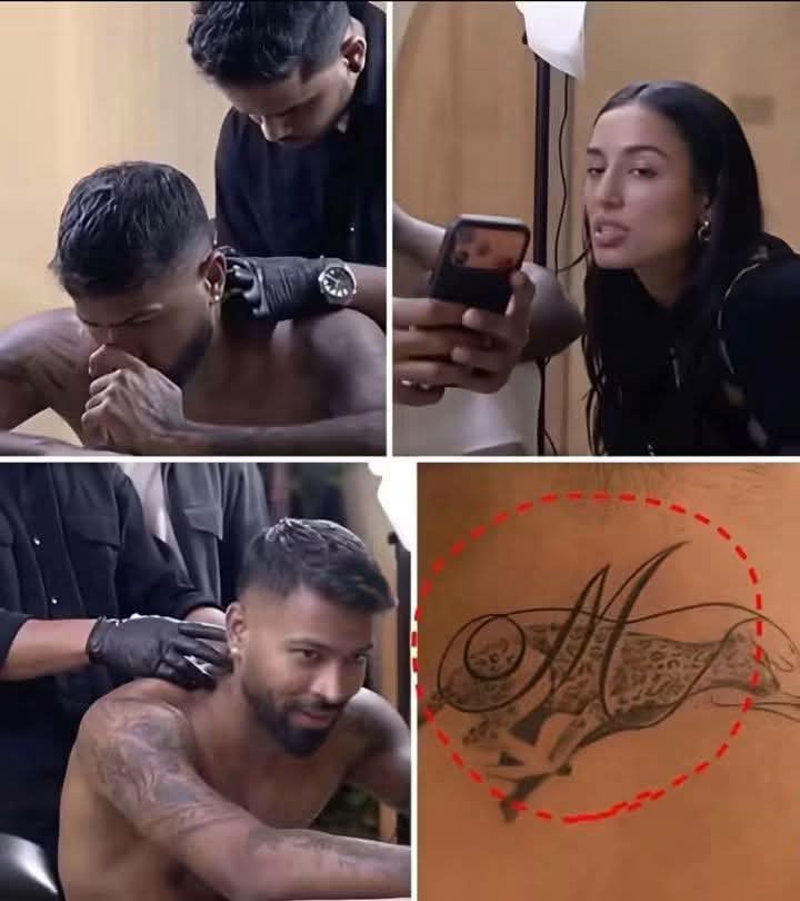 IM_Advaita's tweet photo. Hardik Pandya is once again making headlines over his personal life.

 Reports circulating on social media claim that the Indian cricketer has got an ‘M’ tattoo on his neck for his girlfriend, Mahieka Sharma. 

The tattoo has sparked curiosity among fans, with many wondering if the ‘M’ is indeed dedicated to Mahieka. 

Hardik’s new tattoo is now grabbing attention online. Is this his special way of expressing his love, or is there another story behind the mysterious ‘M’?