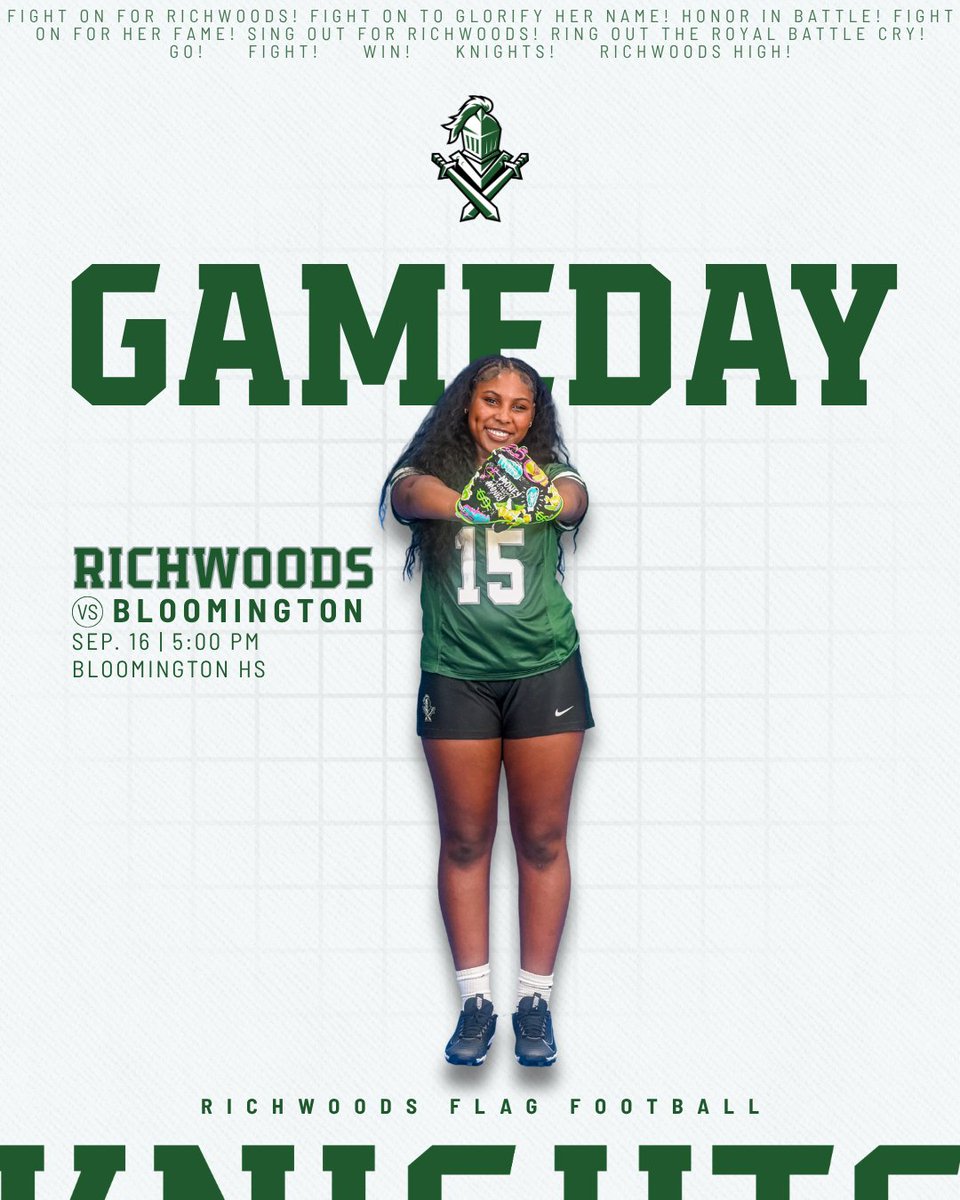 Richwoods_HS's tweet photo. GAME DAY
🏈: Girls Flag Football
🆚: Bloomington
⏰: 5:00 PM
📍: Bloomington High School
⚔️: Aniyah Elmore

#weRrichwoods | #TheStandardOfExcellence https://t.co/EBTL5ktXXo
