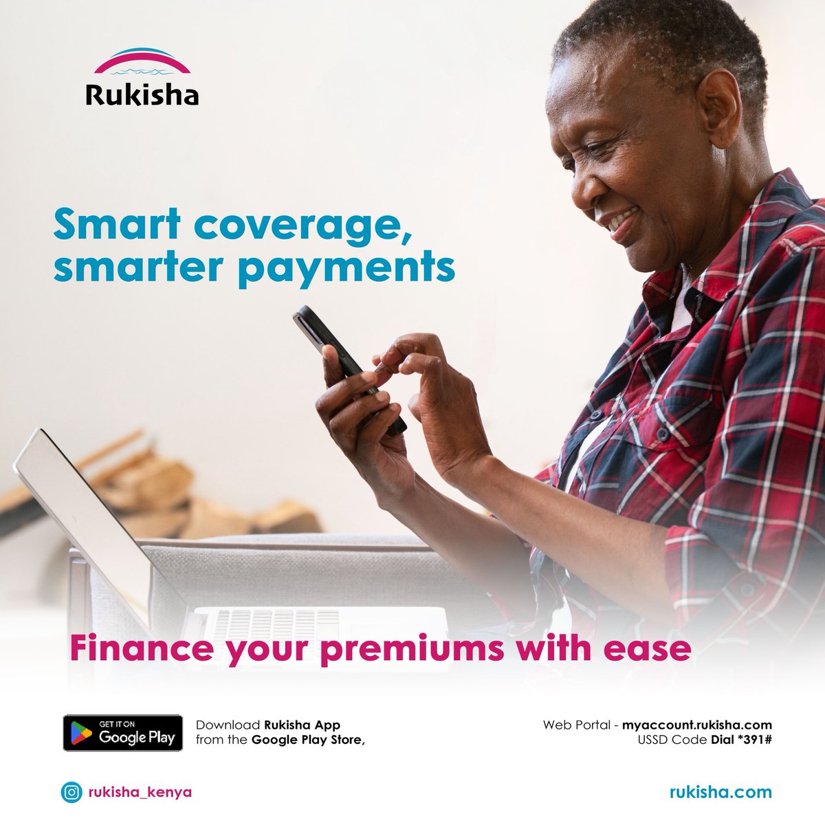 Rukisha_Kenya's tweet photo. Smart coverage, smarter payments. Finance your premiums with ease.

Get the Rukisha App on Google play store | Dial *391#| Click the link in bio to learn more.

#Rukisha #SmartCoverage #rukishasmartpay https://t.co/fNBK1GA3GP