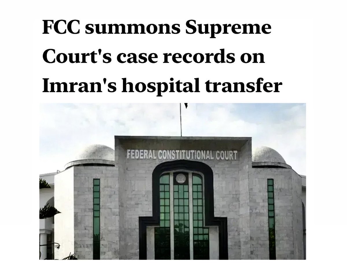 RidaHosain's tweet photo. If this overreach is accepted, the sword of the FCC will hang over every single case before the Supreme Court. 

Every time the SC exercises its jurisdiction, there will be a constant possibility that it will be taken over by the FCC. The SC would be left exercising its jurisdiction under a permanent threat of intervention by another court. 

Whenever the government anticipates an adverse SC order, it will rush to the FCC. 

The case in which the two courts have been brought face-to-face over the boundaries of their jurisdiction is not some complex constitutional question. It is a straightforward case: the government is denying IK adequate medical facilities. 

Every justification for the 27th Amendment stands exposed.