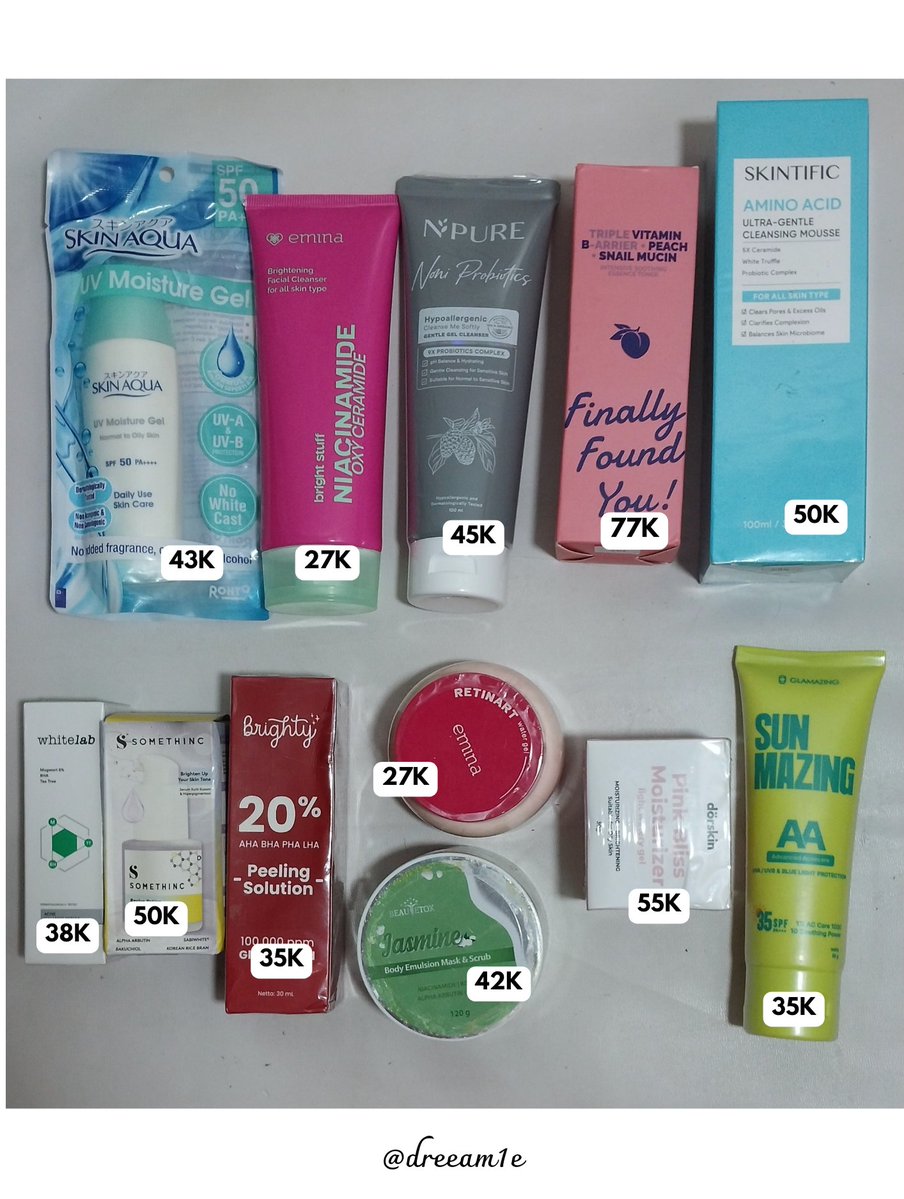 dreeam1e's tweet photo. 📢 Fresh stock !!! skincare bodycare makeup new sealed !!!!!

📍dom jatim
🚚 co via oren🍊 (splitpay co di 999 perak)

– Dm for more details https://t.co/igShk02vyu