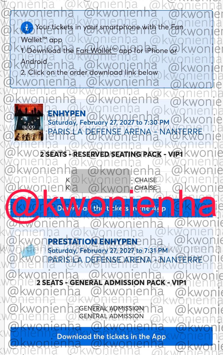 kwonienha's tweet photo. WTS ENHYPEN BLOOD SAGA TOUR IN PARIS VIP 1 🩸
 
🧛‍♂️ x 1 VIP1 Blood Package Paris Send Off (ONLY 1)

DM OR REPLY IF INTERESTED

!! Serious buyer only !! QYOP over face value

#enhypen #EnhypeninParis #enhypen_blood_saga
#enhypenworldtour 
#ENHYPEN #엔하이픈 #WTS #양도 https://t.co/GVXGtzZOsQ