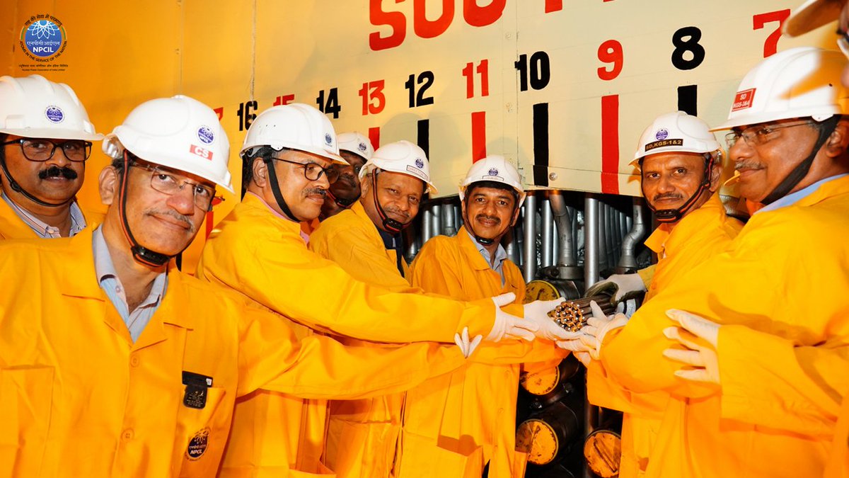NpcilOfficial's tweet photo. भारत की परमाणु ऊर्जा यात्रा में एक नई उपलब्धि
A New Milestone in India's Nuclear Power Journey

Kaiga Generating Station, Unit–1 (KGS-1) has achieved a significant milestone in the life cycle of a Pressurised Heavy Water Reactor (PHWR) with the loading of its first new fuel bundle on 13 September 2026, marking the completion of the En-Mass Coolant Channel Replacement (EMCCR) and En-Mass Feeder Replacement (EMFR) programme and the beginning of restart activities.

KGS-1 achieved this milestone in the shortest time among NPCIL units that have undergone EMCCR & EMFR. After over 25 years of safe operation and supplying about 37,670 Million Units of electricity to the grid, KGS-1 was shut down on 1 April 2025 for taking up these major activities.

The EMCCR programme involved a series of highly specialised activities, including defueling, heavy-water draining, removal and replacement of coolant channels, in-core inspections, installation and inspection of new coolant channels, fresh-fuel loading, leak testing, heavy-water filling, hydrotesting, hot conditioning and approach to reactor criticality. Each stage was carried out under rigorous safety oversight. The successful completion of this complex engineering programme represents a major milestone in the life cycle of a PHWR, strengthening the foundation for continued safe and reliable generation of clean electricity.

#NPCIL #KaigaGeneratingStation #KGS1 #NuclearPower #NuclearEnergy #PHWR #EMCCR #EMFR #CleanEnergy #EnergySecurity #AtmanirbharBharat #ViksitBharat

@PMOIndia @DrJitendraSingh @DAEIndia @PIB_India