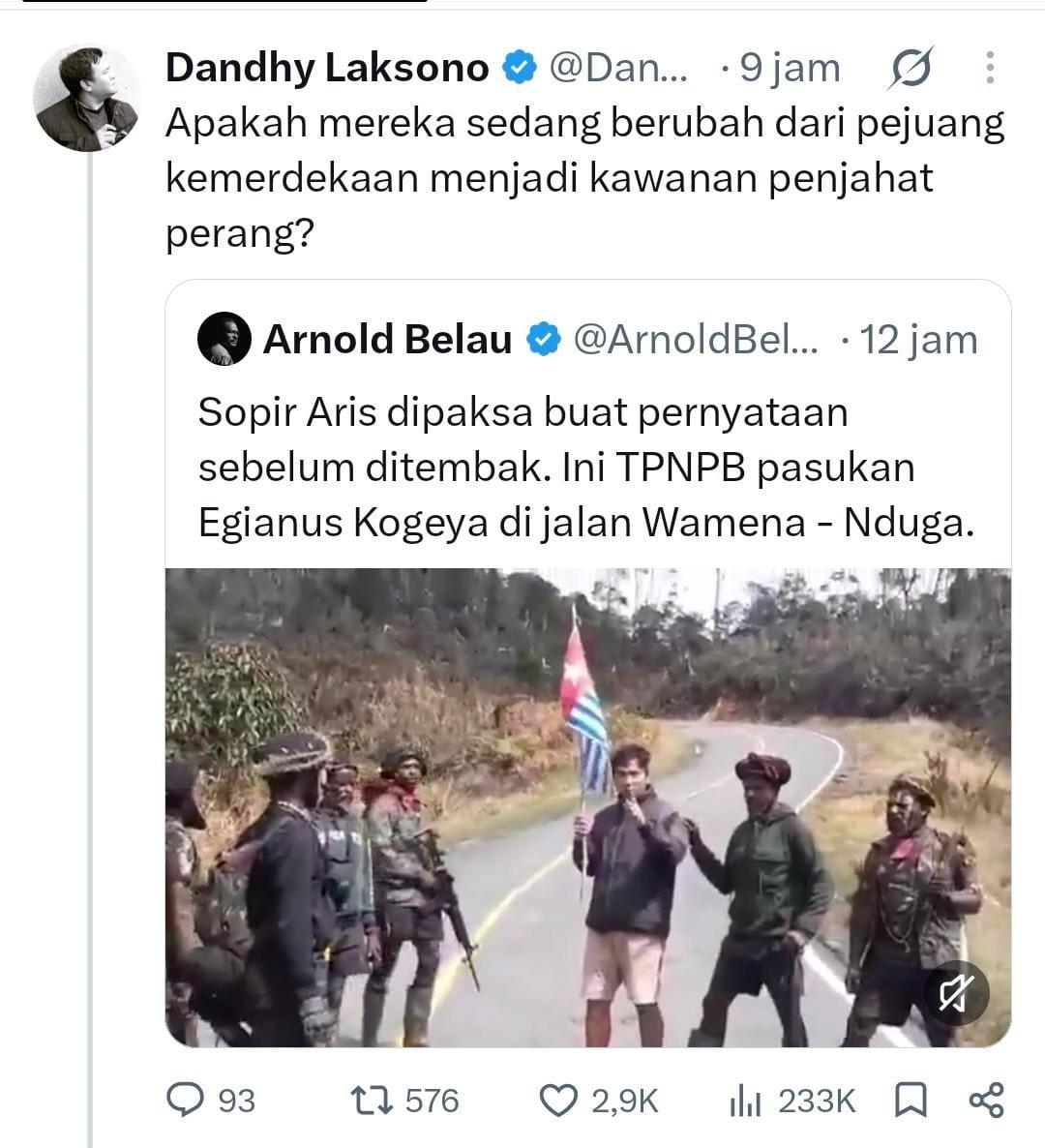 rawnayla's tweet photo. rakyat papua berhak merasa aman di tanahnya sendiri. jangan biarkan kekerasan bersenjata terus mengancam warga yang hanya ingin hidup tenang. #KKBPenjahatPerang Bubarkan KKB https://t.co/PiU7bZ7Sws