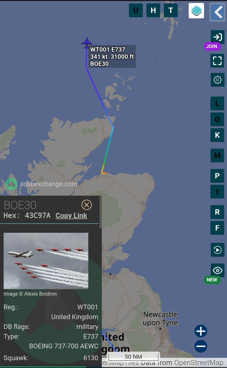 sipjack1776's tweet photo. Boeing E-7A Wedgetail π¬π§
AEWC
Tracking north out of RAF Lossiemouth.
#43C97A/WT001/BOE30
@Borrowed7Time @stunorth69 https://t.co/ol2X87OZe1