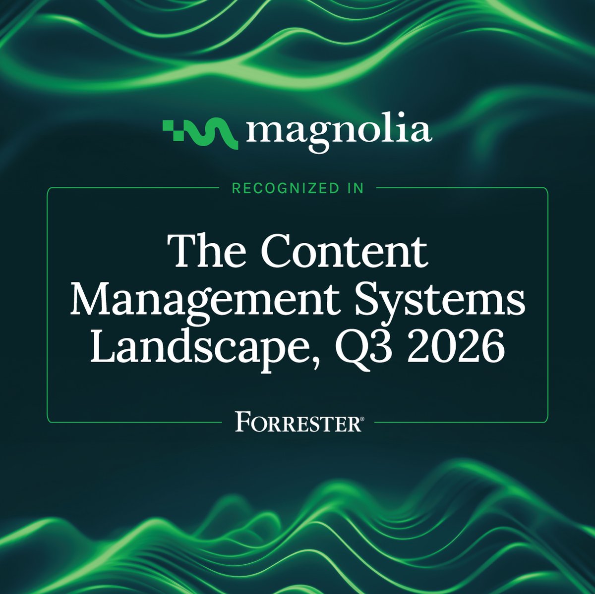 magnolia_cms's tweet photo. We’re proud to share that Magnolia has been recognized in Forrester's "The Content Management Systems Landscape, Q3 2026."

Read our blog article to learn more and apply these insights to your CMS evaluation: https://t.co/zK4Y7fllS7 https://t.co/1Gld5ZZi7N