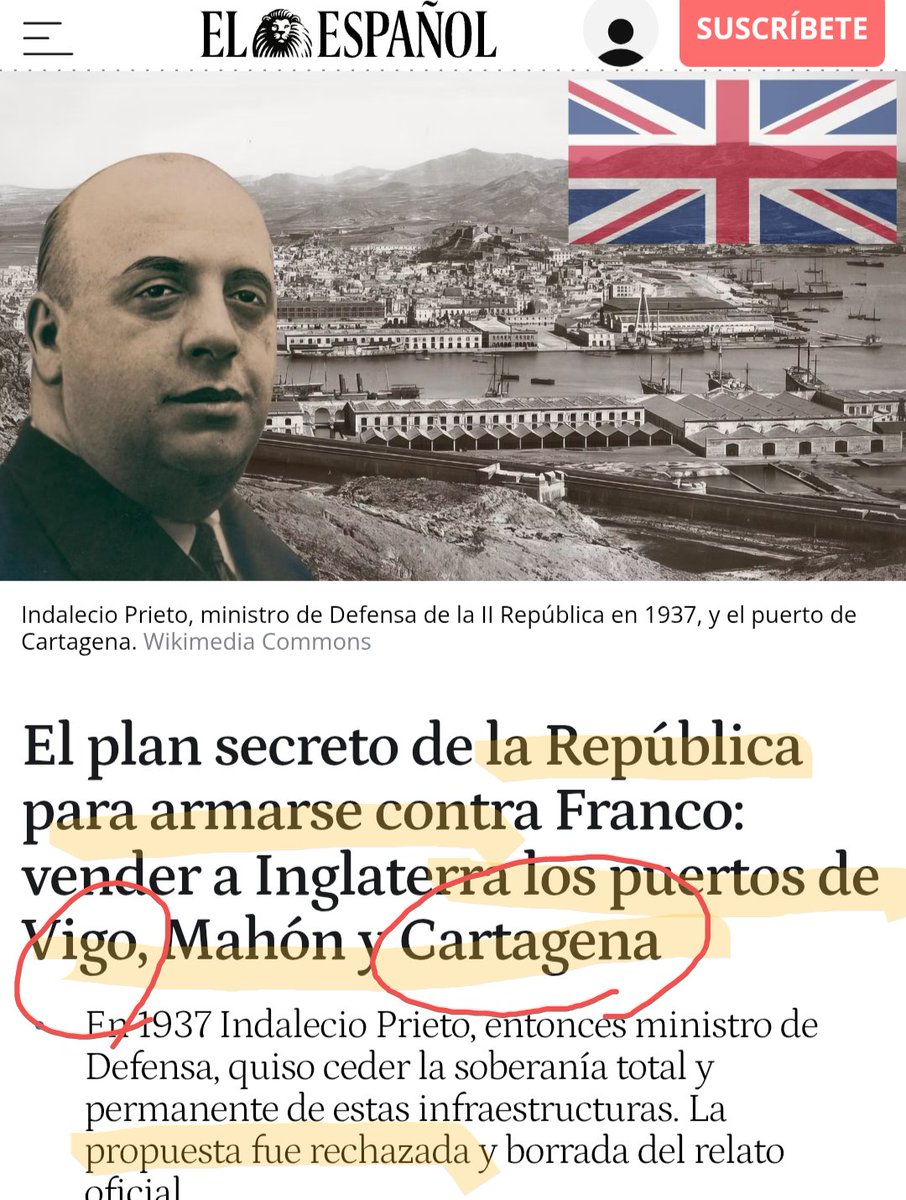 MargalCanada's tweet photo. Largo Caballero’s Spanish socialists wanted to give away Ceuta, Melilla, and the Balearic Islands to Italy. 
Later on, Negrín offered Cartagena to England. 
That is the nature of Spanish socialism. When backed into a corner, they carve up Spain and give it away. 

Now it is Ceuta https://t.co/PUiOyVzBXA