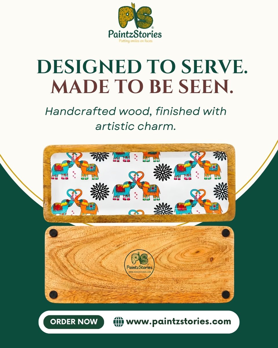 PaintzStories's tweet photo. Serve with style.
Handcrafted wooden serving trays by PaintzStories bring art, colour &amp; charm to every table. Perfect for tea, snacks, festive hosting or gifting.
Shop now: https://t.co/jh9vTDYKzK

#PaintzStories #ServingTray #HomeDecor #Handcrafted #IndianArt #GiftIdeas https://t.co/jdo6p1cU6B