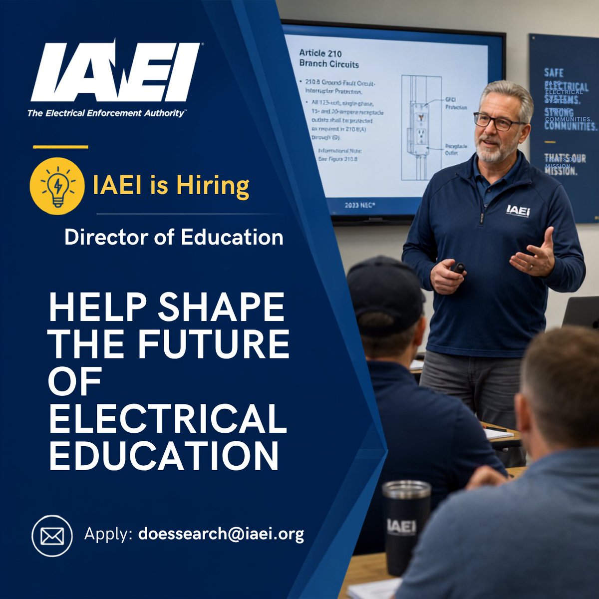 IAEI's tweet photo. 📣 IAEI is Hiring: Director of Education

👉 View the full position: https://t.co/FMj8qRnE5x

📩 Send your cover letter and resume to doesearch@iaei.org https://t.co/xvER8jdW6R