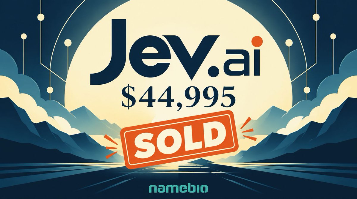 NameBio's tweet photo. Yesterday saw $910k in domain name sales, including:

$44,995 Jev․ai
$19,795 Indx․xyz
$15,784 Nexora․ai
$14,999 BeDirect․com
$14,795 Hostile․xyz
$12,500 DirectedBy․com
$11,549 PBEE․com
$10,336 Cortile․com
$9,995 Koanda․com
$9,995 Luck․is
$8,000 ABuddy․com
$7,824 OffTap․com
$7,700 CinemaSafe․org
$5,775 Smartphone․ai
$5,106 PolyTask․com

📊 Top 100 Sales: https://t.co/iqCnljKaok
Repeat sales + charts in reply 👇