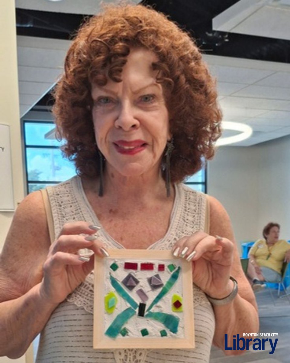 BBCityLibrary's tweet photo. Making mosaic coasters with FAU Galleries! https://t.co/oIqAPGwPaZ