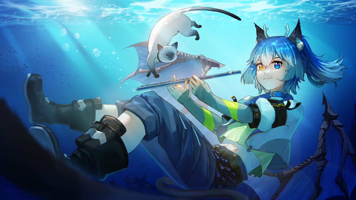 pocafest's tweet photo. วันนี้ขอพาทุกคนดำดิ่งลงไปชม Fan Art ของ @DrakoNyaMio ผลงานโดย Tlil333 กันน้า (˶˃ ᵕ ˂˶)

ภาพนี้สะดุดตามากตั้งแต่บรรยากาศโลกใต้น้ำ โทนสีน้ำเงินไล่ตั้งแต่แสงสว่างบริเวณผิวน้ำลงไปจนถึงสีน้ำเงินเข้มด้านล่าง ทำให้ภาพมีมิติและความลึกแบบรู้สึกเหมือนกำลังลอยอยู่ใต้ทะเลจริง ๆ 𓂃(ˊᗜˋ*) แสงที่ลอดผ่านผิวน้ำลงมาก็ช่วยดึงสายตาเข้าหาตัวละครได้สวยมาก

อีกจุดที่น่ารักคือองค์ประกอบรอบ ๆ Drako Nya Mio ทั้งเจ้าตัวเล็กที่โผล่มาร่วมฉาก สัตว์ทะเลที่ว่ายผ่าน และท่าทางสบาย ๆ ขณะถือขลุ่ย ทำให้ภาพมีชีวิตและมีเรื่องราว ไม่ได้เป็นเพียงภาพมิโอะอยู่กลางทะเลเท่านั้น แต่เหมือนเป็นช่วงเวลาหนึ่งของการผจญภัยใต้ทะเลเลย (๑˃̵ᴗ˂̵)و

รายละเอียดของมิโอะเองก็เด่นไม่แพ้กัน ทั้งเส้นผมโทนน้ำเงินที่รับกับแสงใต้น้ำ ดวงตาคนละสี รวมถึงเครื่องแต่งกายและส่วนประกอบต่าง ๆ ที่ยังอ่านรายละเอียดได้ชัดแม้อยู่ท่ามกลางฉากหลังที่มีองค์ประกอบเยอะ เป็นการถ่ายทอดมิโอะให้ออกมาดูสดใสและมีความแฟนตาซีในแบบของภาพนี้มาก ๆ (ง ˙˘˙ )ว

ทางทีมงานขอขอบคุณ Tlil333 สำหรับผลงานที่เต็มไปด้วยรายละเอียด ความตั้งใจ และการจัดบรรยากาศใต้น้ำที่สวยสะดุดตามาก ๆ น้า
ฝากทุกคนติดตาม สนับสนุน และส่งกำลังใจให้นักวาดกันด้วยนะ

ขอบคุณที่มาร่วมวาดวีทูปเบอร์ใน ECHORIA และช่วยเติมอีกหนึ่งโลกแฟนตาซีสีครามให้คอมมูนิตี้ของพวกเราน้า

IG: @tlil333

สนับสนุนโดย @FLYING_Fat_Cat_
เติมเกมก็ได้ สนับสนุนโอชิก็ดี มาร่วมโหวตครีเอเตอร์ECHORIAในดวงใจกันได้ทุกเดือนเลย!

#DrakoNyaMio #Tlil333 #FanArt #ECHORIA #ECR #VTuberTH #นักวาดไทย #VTuber #POCA
