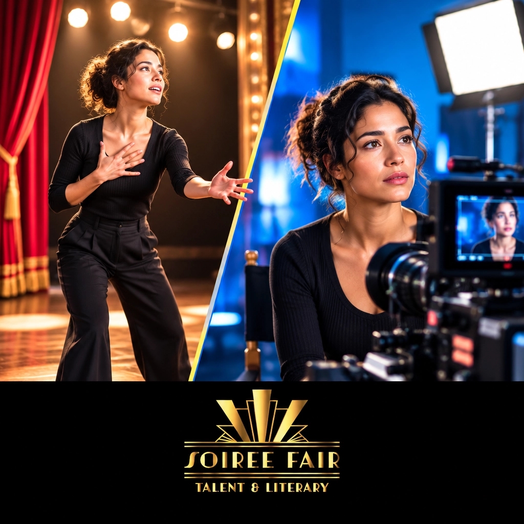 SoireeFair's tweet photo. When stage becomes screen, theatre-trained performers bring lived-in character, language, ensemble, rhythm: and the story’s original world. What makes an adaptation feel discovered, not transferred? #SoireeFairTalent&amp;Literary https://t.co/HA5IfoUREv