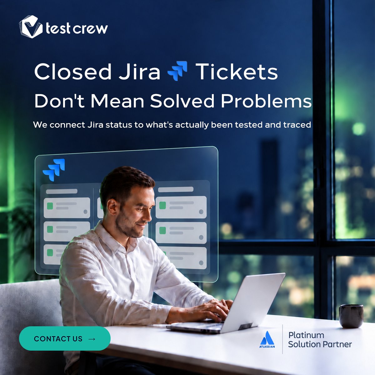 TestCrewCo's tweet photo. Most teams don't find out a fix didn't work until it breaks again in production. As an Atlassian platinum partner, TestCrew implements and integrates Jira, with a tester’s eye, so status means something: coverage mapped to requirements, defects traced to root cause, and proof behind every Resolved ticket.

 Find out what your Jira workflow isn't proving yet: info@testcrew.com 

#JiraConsulting #QualityAssurance #AtlassianPartner #SoftwareTesting #EnterpriseSaaS