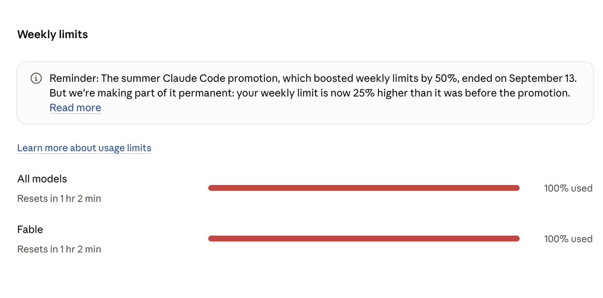 iJigneshC's tweet photo. Paying $200/month for Claude and I still have no idea what I am actually buying. Am I the only one who does not understand this gimmicky Claude behaviour?

Some weeks we use Claude Code heavily and stay under 50%.

Other weeks we hit 100% ridiculously fast.

This week: 100% used. https://t.co/WNOdcqaYvZ