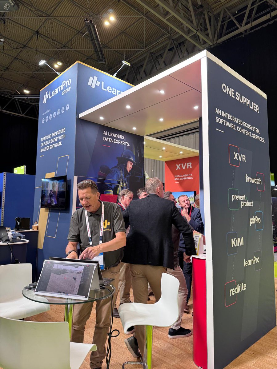 LearnproGroup's tweet photo. #ESS2026 is off to a flying start!

A very busy stand and exciting conversations around our full public safety product suite. If you are exploring the stands in Hall 5, pop in and see our solutions in action at D100. https://t.co/B4KQiZg3zq