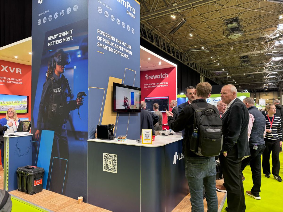 LearnproGroup's tweet photo. #ESS2026 is off to a flying start!

A very busy stand and exciting conversations around our full public safety product suite. If you are exploring the stands in Hall 5, pop in and see our solutions in action at D100. https://t.co/B4KQiZg3zq