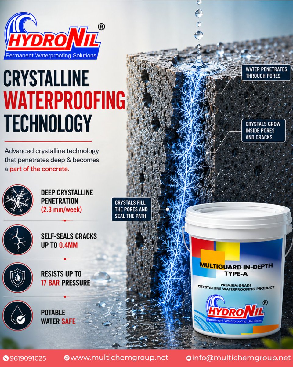multichem_group's tweet photo. Waterproofing That Works From Within. 💦Use waterproofing in the concrete, not just on the surface To know more: https://t.co/VVHiPO3F9M

#Hydronil #Multiguard #CrystallineWaterproofing #WaterproofingTech #ConcreteWaterproofing #ConstructionChemicals #MultichemGroup https://t.co/c41CZ6SlVY