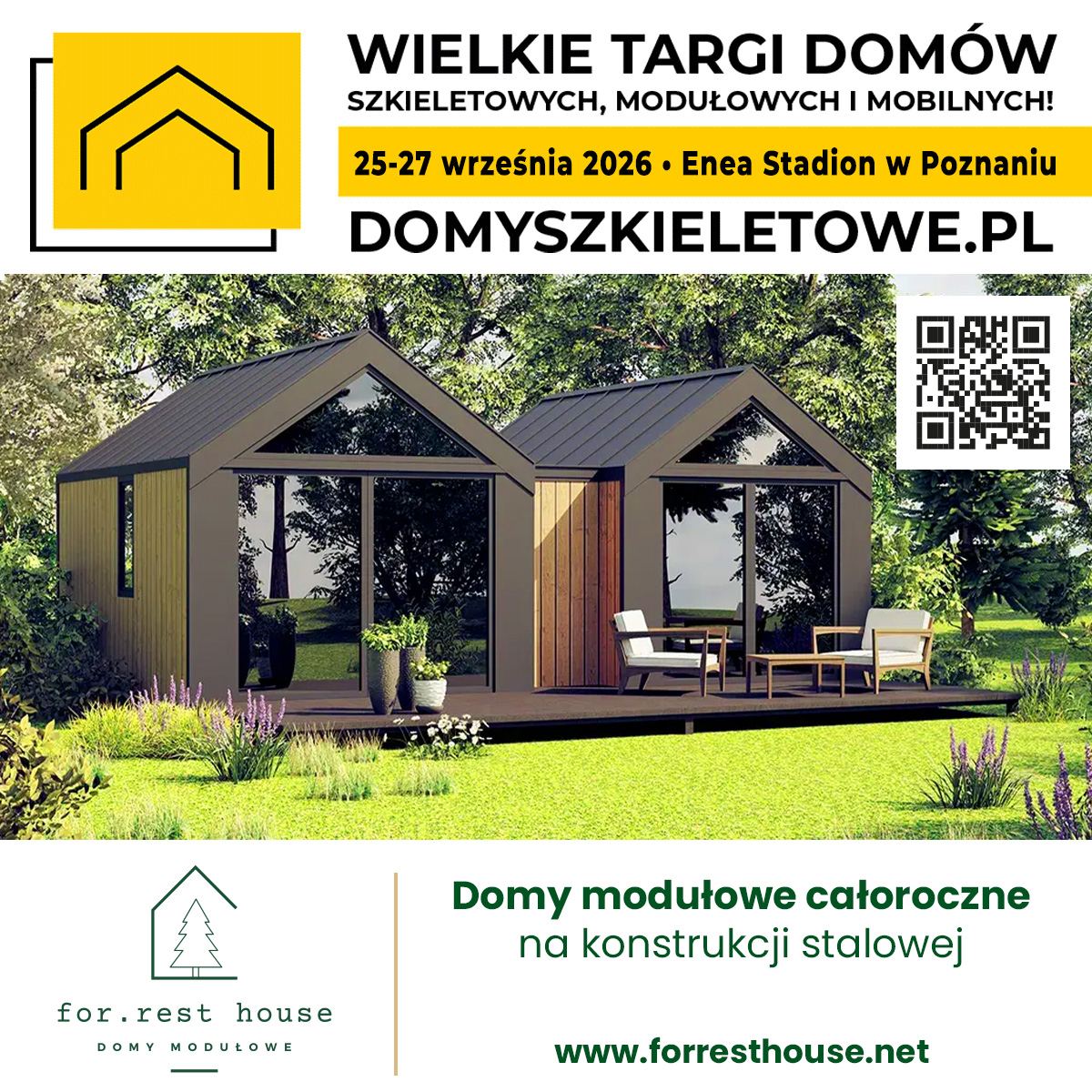 budujemydomy's tweet photo. 💥3…2…1... firma https://t.co/Tj0KkoLSWY HOUSE została wystawcą Wielkich Targów Domów Szkieletowych, Modułowych i Mobilnych w Poznaniu, które odbędą się w dniach 25-27 września 2026 r. przy Enea Stadion🏡✨

Podczas targów firma https://t.co/Tj0KkoLSWY HOUSE zaprezentuje na żywo jeden ze swoich wyjątkowych domów modułowych😁

Prezentacja Wystawcy🤝✅

https://t.co/Tj0KkoLSWY HOUSE – znajdź dom dopasowany do swoich planów. Zobacz dom z bliska, sprawdź jakość wykonania i porozmawiaj z naszymi doradcami.

Nie musisz mieć jeszcze gotowego planu.

Możesz mieć już działkę, określony budżet i wybrany model albo dopiero sprawdzać, jaki dom najlepiej odpowiada Twoim potrzebom. Targi to dobry moment, aby porównać poszczególne modele, zobaczyć je z bliska i ocenić, który z nich najlepiej wpisuje się w Twoje plany.

Na miejscu porozmawiamy o możliwościach dopasowania domu do sposobu, w jaki chcesz z niego korzystać – jako miejsca do codziennego życia, wypoczynku lub inwestycji.

Trzy modele. Różne potrzeby i możliwości.

M1 – 1 moduł | ~ 18 m² pow. użytkowej
Kompaktowy model, w którym niewielka przestrzeń została wykorzystana maksymalnie funkcjonalnie. M1 sprawdzi się zarówno jako mały dom całoroczny, miejsce wypoczynkowe, dodatkowa przestrzeń na działce, jak i obiekt przeznaczony pod wynajem.

M2 – dom dwumodułowy | ~ 32 m² pow. użytkowej
Więcej przestrzeni i osobna sypialnia zapewniają wyraźny podział na część dzienną i prywatną. To propozycja dla jednej osoby lub pary szukającej wygodnego domu do codziennego użytkowania, a także dla tych, którzy planują wykorzystać go rekreacyjnie lub inwestycyjnie.

M3 – dom trójmodułowy | ~ 52 m² pow. użytkowej
Dwie sypialnie oraz wyraźny podział na strefę dzienną i prywatną zapewniają większą swobodę rodzinie oraz osobom potrzebującym dodatkowego pomieszczenia. M3 pozwala stworzyć komfortową przestrzeń do całorocznego życia bez rezygnacji z zalet kompaktowego domu.

Możesz zapytać nas https://t.co/ra03OSLmjl. o:
– wybór odpowiedniego modelu,
– możliwości personalizacji,
– dostępne warianty wyposażenia,
– przygotowanie działki,
– transport i montaż,
– koszty realizacji.

Dlaczego https://t.co/Tj0KkoLSWY HOUSE?
– domy przygotowane do całorocznego użytkowania,
– rozwiązania do zamieszkania, wypoczynku i pod inwestycję,
– możliwość dopasowania domu do indywidualnych potrzeb,
– funkcjonalne i przemyślane układy wnętrz,
– nowoczesna architektura,
– solidna konstrukcja stalowa,
– produkcja w Polsce i kontrola jakości na każdym etapie,
– transport i montaż na działce inwestora.

Odwiedź https://t.co/Tj0KkoLSWY HOUSE na targach.

Zobacz dom. Porównaj modele. Znajdź rozwiązanie dla siebie.

Twoi doradcy na targach:
Piotrek
piotrek@forresthouse.net
tel. +48 500 195 210

Wojtek
tel. +48 538 538 115

Patryk
patryk@forresthouse.net
tel. +48 690 457 789

📍 Sprawdź lokalizację naszego stoiska:
https://t.co/7tsRCjPyUa

Więcej informacji:
https://t.co/RAvgewZnCi

Facebook:
https://t.co/ge58SLooJo

https://t.co/Tj0KkoLSWY HOUSE – nowoczesny dom, który daje Ci więcej możliwości.

#forresthouse #dompokazowy #domymodulowe #targidomow #targidomowmodulowych #targidomowmobilnych #targidomowszkieletowych #wystawadomow #targipoznan #poznan

➡️ Informacje o najbliższych Wielkich Targach Domów Szkieletowych, Modułowych i Mobilnych (25-27 września 2026 r., Enea Stadion w Poznaniu):

Strona internetowa targów: https://t.co/Z42I28JhrC

Wydarzenie w serwisie Facebook: https://t.co/eaAr1K1o4S

🎟Kup bilet w promocyjnej cenie na najbliższe targi w Poznaniu już teraz👉 https://t.co/uoYrjbJjIU

📣 Chcesz zostać wystawcą?
Razem z nami twórz to spektakularne wydarzenie! ✨
📞 Zadzwoń: 500 700 246
📩 Napisz: kontakt@domyszkieletowe.pl

Oferta dla wystawców: https://t.co/bPcymqgk9r

🔜 Do zobaczenia na Wielkich Targach Domów Szkieletowych, Modułowych i Mobilnych w Poznaniu!🎉🏡

👷‍♂️ Organizator: https://t.co/k8xH0ntWhw