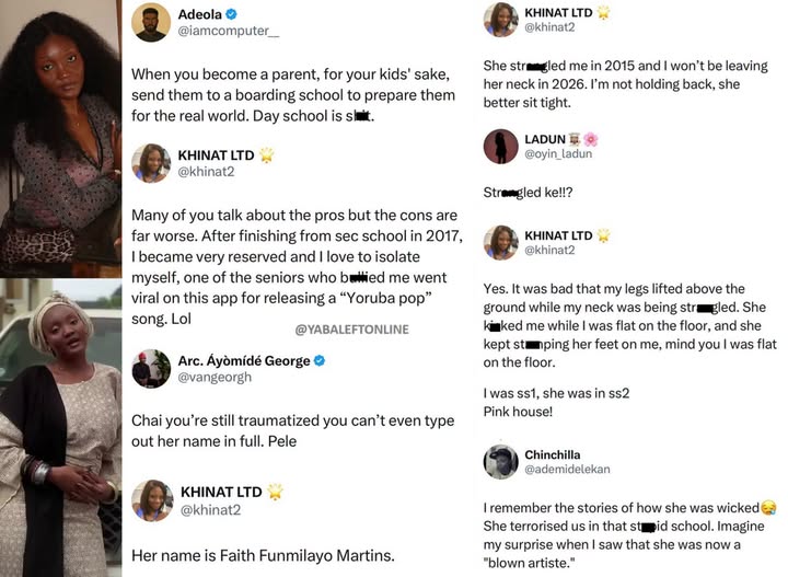 yabaleftonline's tweet photo. Lady accuses fast-rising singer, Faith Martins, of alleged b*llying during their boarding school days. https://t.co/QsPEStWgOY
