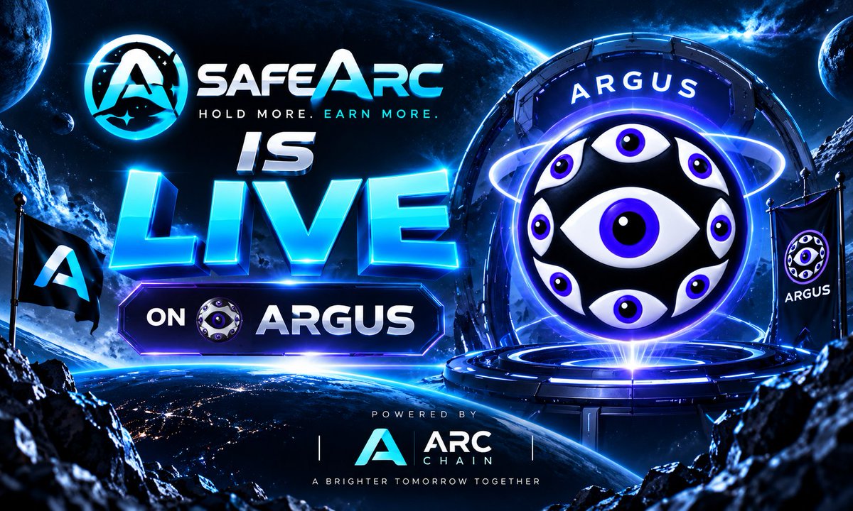 safe_arc's tweet photo. 🚀 $SAFEARC IS LIVE ON @Arguspad !

Link : https://t.co/sUUbMfOhPD

CA : 0xB1334c27421B29285D22AB435F9c58Ee14210e07

The SAFE ARC journey continues — now live on Argus, powered by ARC Chain. ⚡

🌙 Hold More. Earn More.
🔵 $SAFEARC
👁️ Now on Argus
⚡ Powered by ARC Chain

Stay tuned for what’s next. Let’s SAFEARC to the moon together! 🚀🌙

#SAFEARC