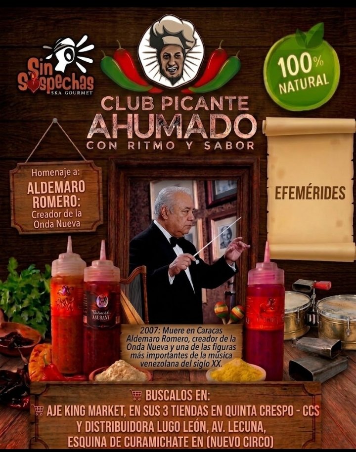 SINSOSPECHASSKA's tweet photo. 🎶 EFEMÉRIDES MUSICALES VENEZOLANAS 🇻🇪🔥
Hoy rendimos un merecido homenaje al gran Maestro Aldemaro Romero, un genio de la música venezolana que revolucionó nuestra cultura al crear la emblemática Onda Nueva. #AldemaroRomero #OndaNueva #MúsicaVenezolana #EfeméridesVenezolanas https://t.co/3UDpxWjedT