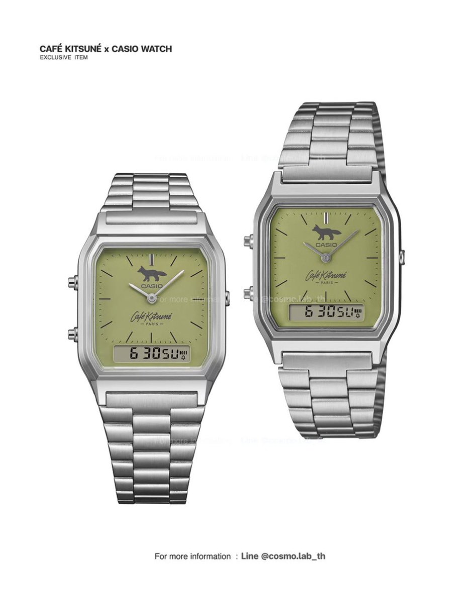 privatenameii's tweet photo. BARU TAU CASIO X CAFÉ KITSUNÉ INI 😭 JUJUR WARNA MATCHA-NYA BIKIN NAKSIR BANGET 💚 https://t.co/c7m2Pdcz8K