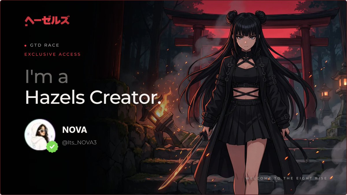 Its_NOVA3's tweet photo. I just joined the
@0xhazels
as a creator Let me know if you joined before #WEAREHAZELS https://t.co/WoN8xfiT2j