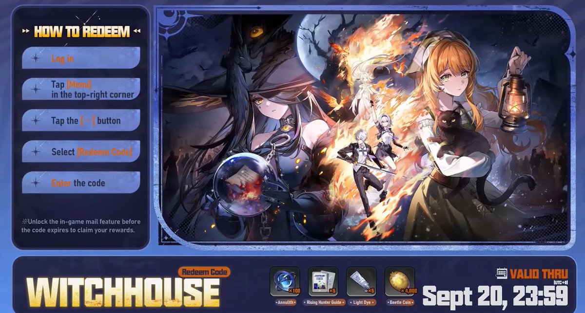 NTE_Ani_Info's tweet photo. Version 1.4 Redemption Codes!

• WITCHHOUSE
• THEWHOOTS 
• PUKALANDGOGO

→ Bookmark it and make sure to redeem them before they expire!

#NTE https://t.co/81GjvwEvA7