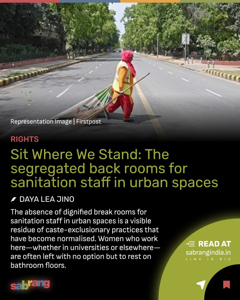 sabrangindia's tweet photo. Separate Spaces, Unequal Treatment: How Sanitation Workers Face Segregation in Urban India
#sanitationworkers #ManualScavenging #CasteDiscrimination #IndiaNews #sabrangindia
https://t.co/TOxGtfro49 https://t.co/dMv5uLAYKF
