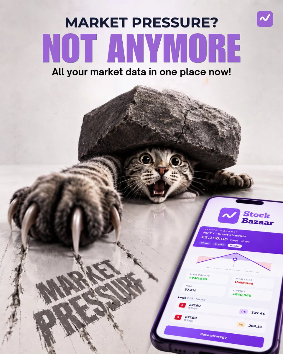 StockBazaarHQ's tweet photo. MARKET PRESSURE? OR JUST TOO MANY TABS? 

Why juggle it all when you can have your market data, tools &amp; insights in one place?

Stop the tab chaos. Start using Stock Bazaar. 🚀

#StockBazaar #StockMarketIndia #TradingIndia #IndianStockMarket #OptionsTrading #StockTrading https://t.co/i66VNwHVYb