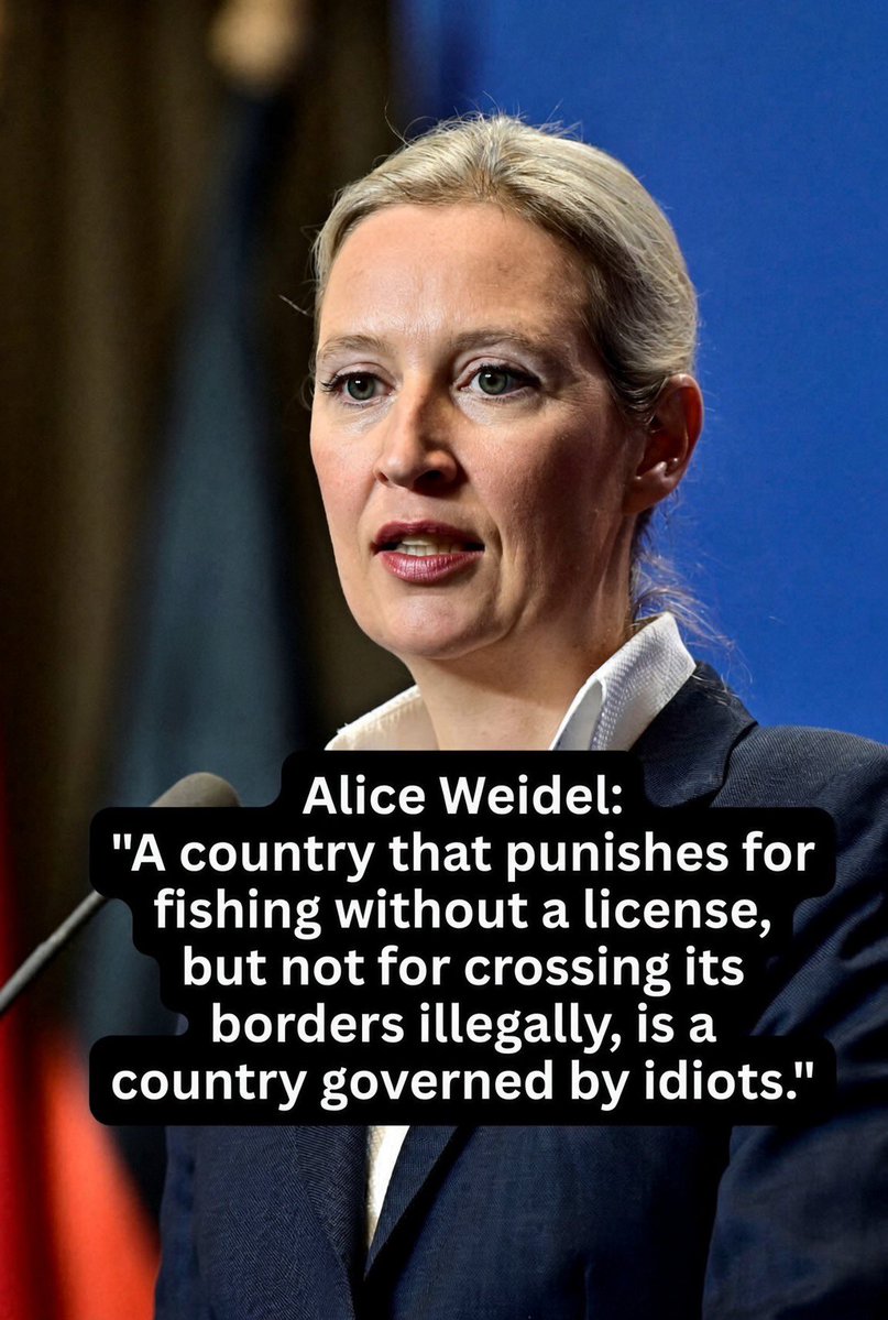 GOP_is_Gutless's tweet photo. Yes — I’ve bought a fishing license every year since I was 12.

Meanwhile Ohio is full of illegal aliens, and half of them can’t even speak English.

So by Alice Weidel’s standard, Biden and Harris weren’t “compassionate.” They were idiots running the country.
#AliceWeidel #IllegalImmigration #Ohio #AmericaFirst #BorderCrisis