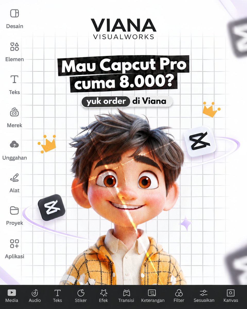 Vianapersona's tweet photo. Hallo #moots

Aku jual capcut pro premium include standar, lagi promo murah bangett.

7 HARI 8.000
1 BULAN 25.000

🤍 https://t.co/ovVDhQi74u https://t.co/UXJMhwuMan