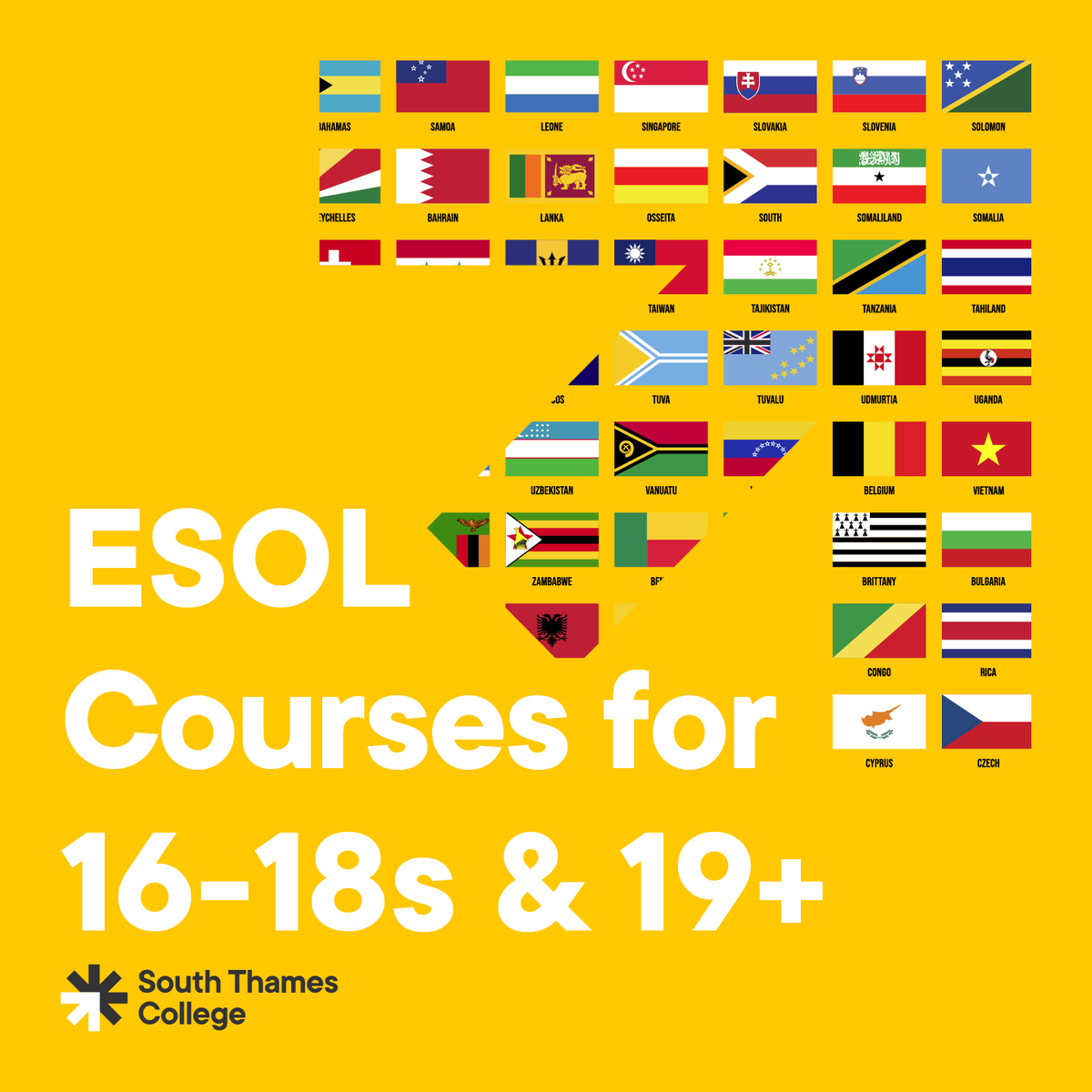 SouthThamesColl's tweet photo. 📢 Improve your English with #ESOL at #SouthThamesCollege
✅ For 16-18s & adults 19+ ✅ Build confidence ✅ Improve speaking, reading & writing ✅ Prepare for work & further study
📍 Wandsworth & Tooting
🚨 Last few spaces available to enrol!
Apply now: https://t.co/mpGtTc87su https://t.co/I3nZSNGDgH