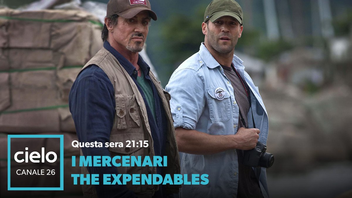 CieloTV's tweet photo. Jason Statham e Sylvester Stallone guidano una squadra di mercenari pronta a tutto🔥Non perdetevi “I Mercenari – The Expendables”, questa sera alle 21:15 su Cielo. https://t.co/FYZhYIrbfa