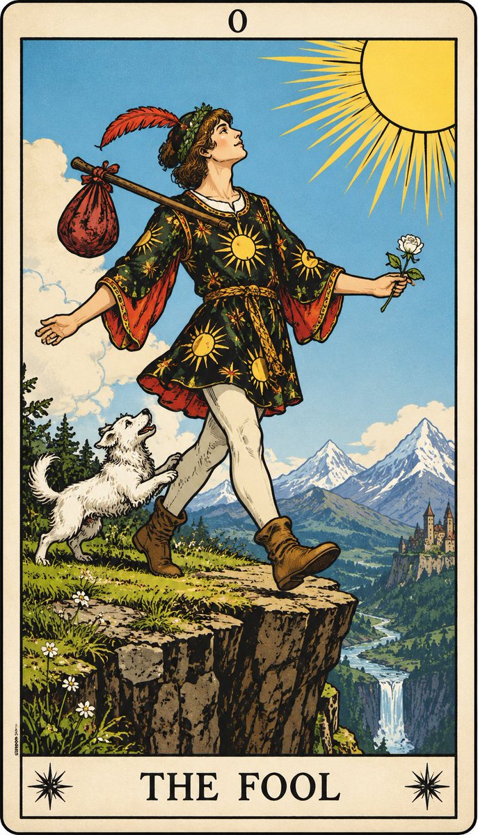 STarot16103's tweet photo. The Fool is not about going backwards.
It is the moment you choose a completely new path. 🔮

The Fool says: take the first step.

https://t.co/nROC4vOke0

#TheFool #Tarot #TarotReading #NewBeginning https://t.co/LtO2CB3BgU