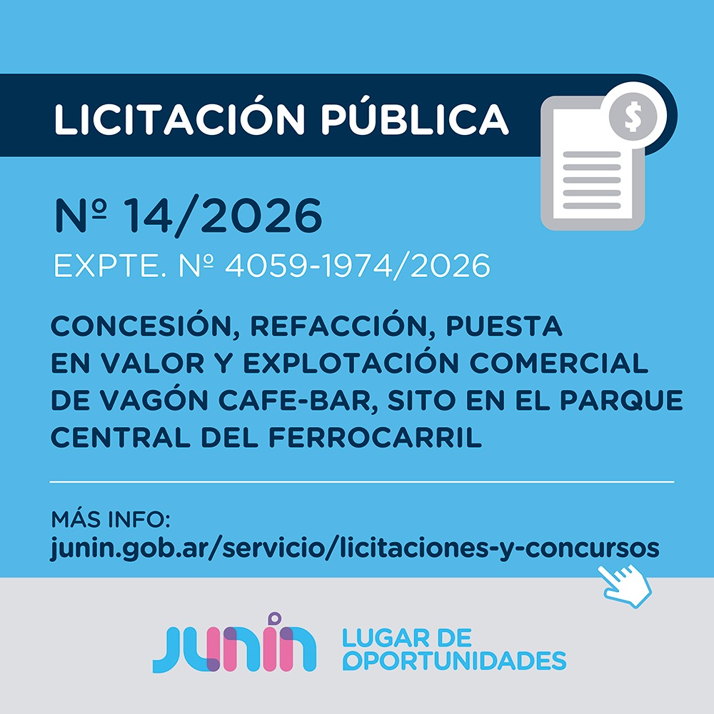 gobiernodejunin's tweet photo. LICITACION PÚBLICA 👇

Concesión, refacción, puesta en valor y explotación comercial de vagón café-bar, sito en el Parque Central del Ferrocarril. 

Más info y consultas en https://t.co/9WcT7KUkk0 https://t.co/cdKAchxQuR