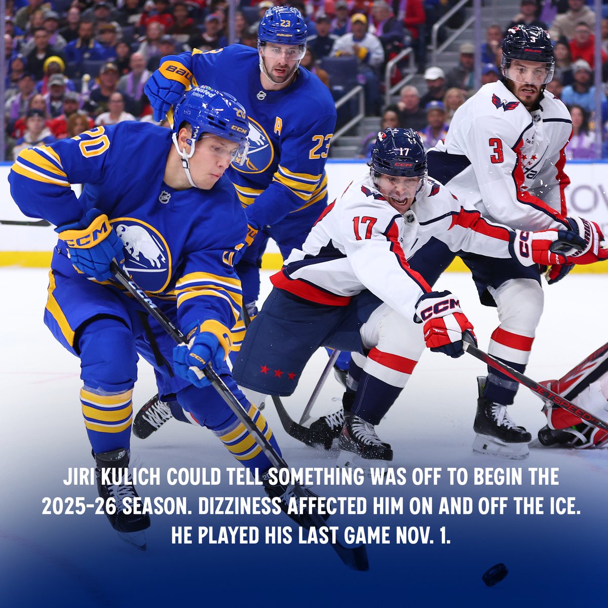 BuffaloSabres's tweet photo. Last year, a blood clot ended Jiri Kulich’s season. 

What followed was a journey filled with doubt and fear about his future.

Now, fully healthy and cleared to play hockey again, Jiri pulls back the curtain on his recovery. Read his full story → https://t.co/DamJfsDm6z