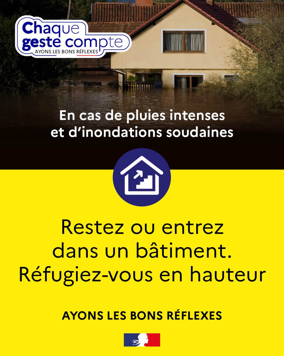 Image de Préfet de la région Provence-Alpes-Côte d'Azur - #Lundimotivation | Le saviez-vous ?
🏠 Lors de pluies intenses ou d'inondations soudaines, l'eau peu